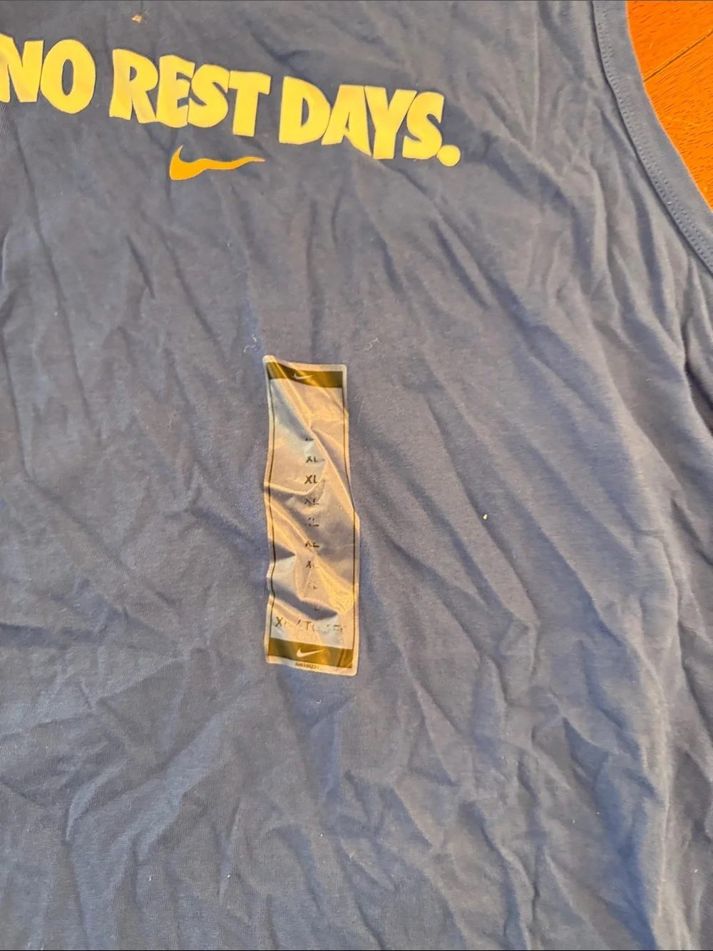 Nike Blue 'No Rest Days' Performance Tank xl